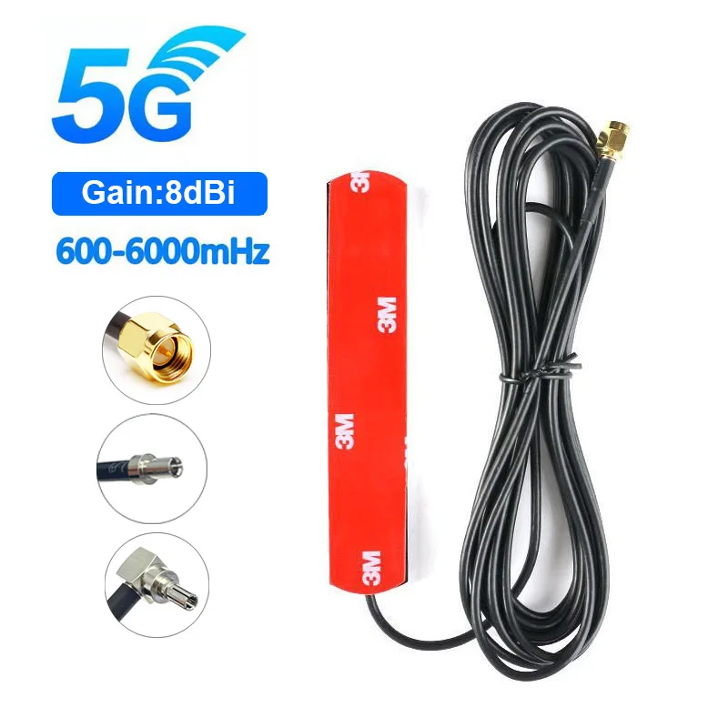 GSM 3G 4G стандартная телефонная антенна 600-6000 МГц 8dBi SMA Male TS9 CRC9 разъем 3 м Удлинительный кабель для Wi-Fi маршрутизатора IP/ПК/камеры
