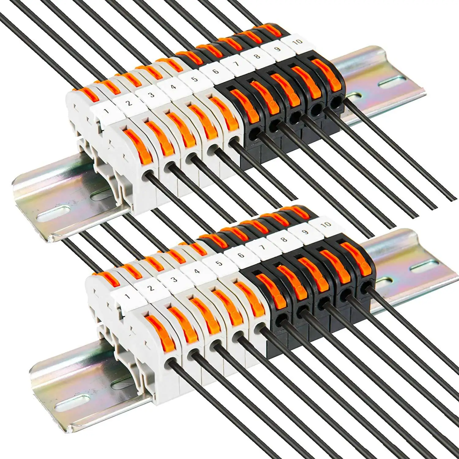 

DIN Rail Terminal Blocks Kit, with Universal Connectors, Connection Bar, Marker Strip, Screws, 28-12 AWG