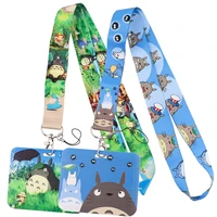 japanese anime horizontal style lanyards keychain animation movie badge holder id credit card pass hang rope accessories gifts
