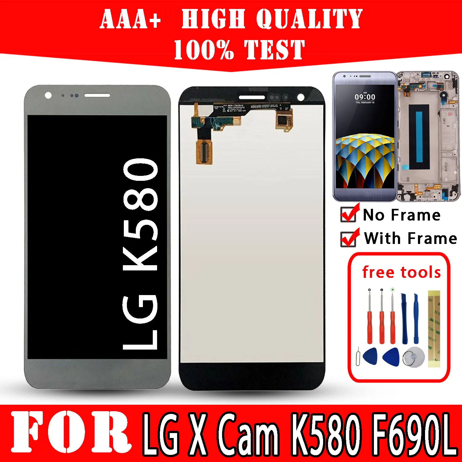 lcd for lg x cam k580 f690l display premium quality touch screen replacement parts mobile phones repair free tools free global shipping
