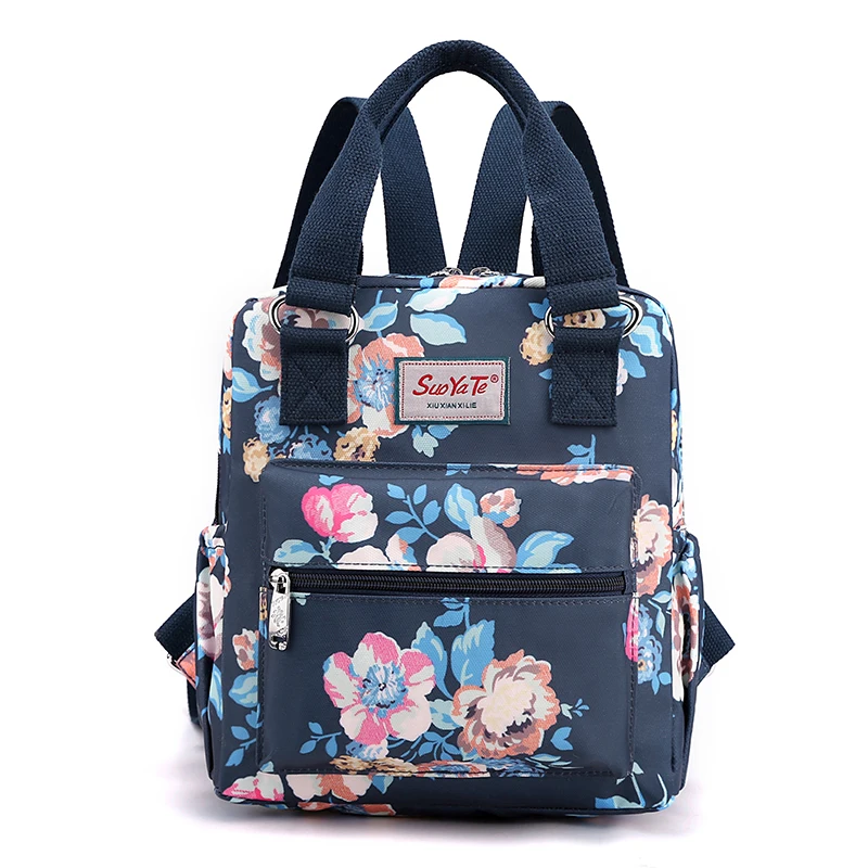 

Fashion Floral Pattern Women Small Backpack High Quality Waterproof Fabric Shopping Backpack Pretty Style Girls Daypack SAC