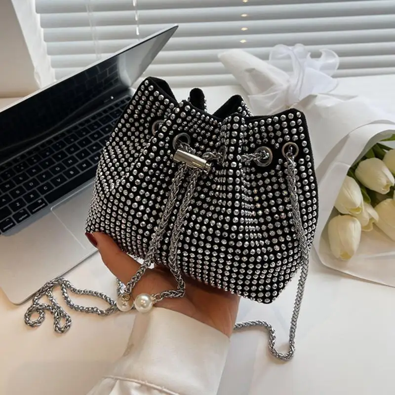 

Xiuya Summer 2022 New Rhinestones Shoulder Bag Trendyol Korea Chain Crossbody Bag for Women Casual All-match Female Coin Purse