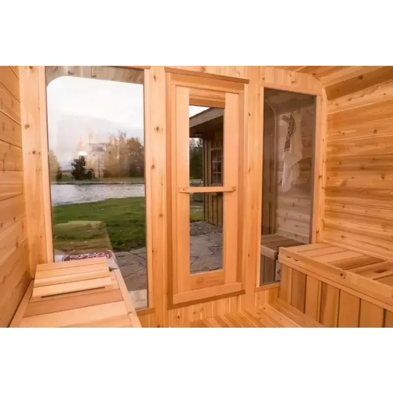 Фото 【Хит продаж】Уличная сауна Smartmak Red Cedar Cube с печью Harvia №5