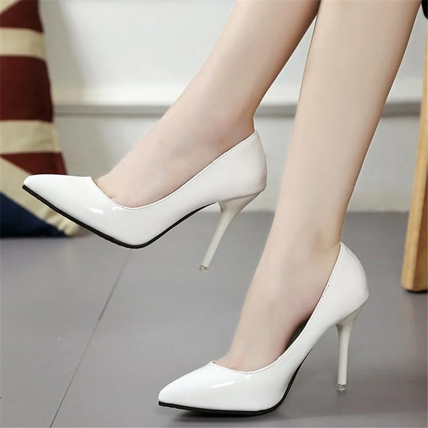 

LOSLANDIFEN Shoes Women Pointed Toe Fashion Platform Party Pumps Autumn Patent Leather High Heels Office Lady Shoes Wedding Sexy