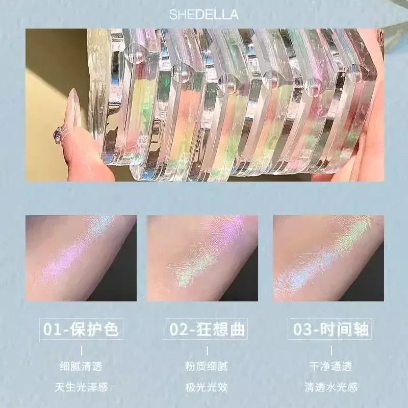 Трехмерный хайлайтер Shedella с сердечками Осветляющий Сияющий перламутровый