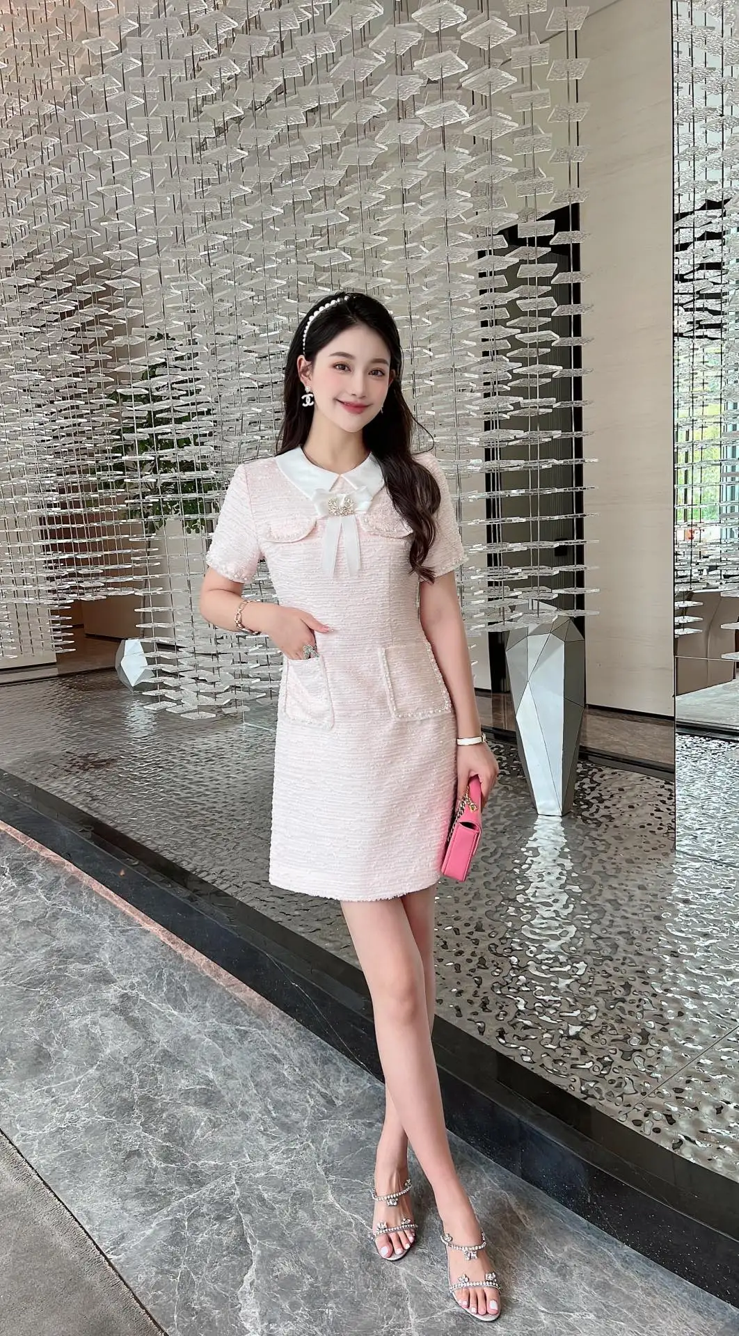 2023 spring and summer women's clothing fashion new Lapel Dress 0526