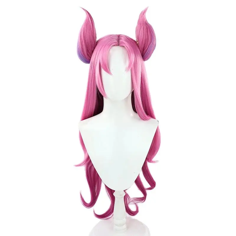 

Game LOL Star Guardian Kaisa Cosplay Wig 90cm Long Gradient Kaisa Wigs Ear Heat Resistant Synthetic Woman Cosplay Hair + Wig Cap