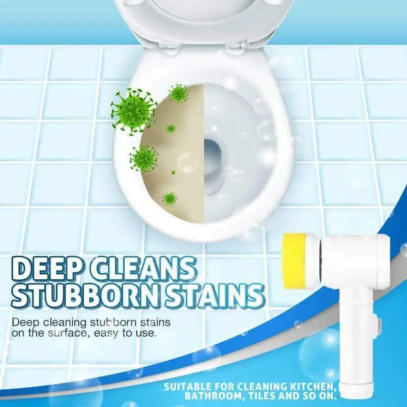 

Wireless Electric Cleaning Brush Handheld Bathtub Brush Kitchen Bathroom Sink Cleaner 3 Brush Head Efficient Cleaning Tools