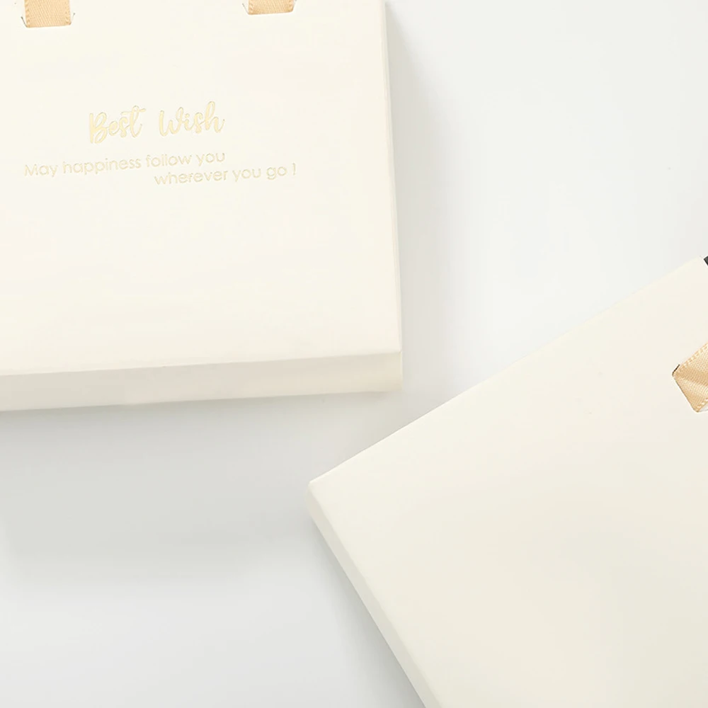 24pcs White Drawer Jewelry Gift  Box with Gold Ribbon Handle and Grey Sponge Wedding Jewellery Container DIY Packaging Organizer