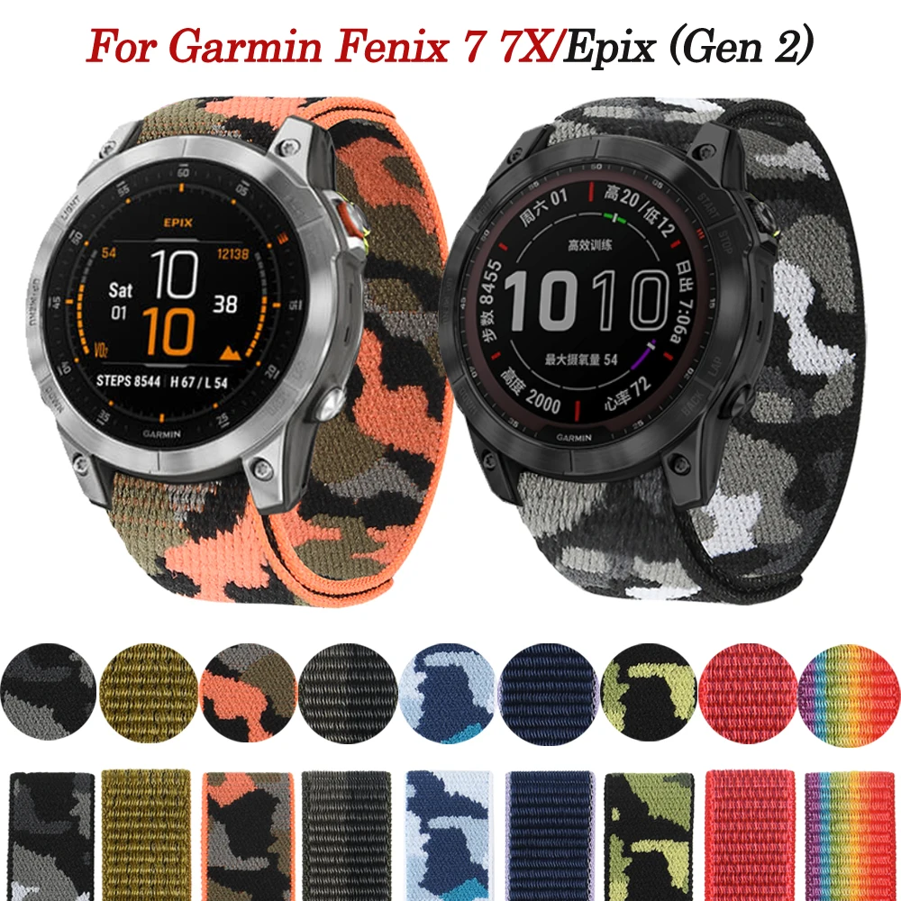 

Ремешок нейлоновый для смарт-часов Garmin Epix (Gen 2) Easyfit, браслет на запястье Fenix 7 7X 6 6X Pro 5X 5Plus D2 Delta PX, 22 26 мм