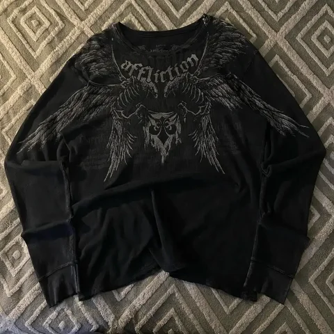 Y2K Affliction Готическая футболка из хлопка для мужчин