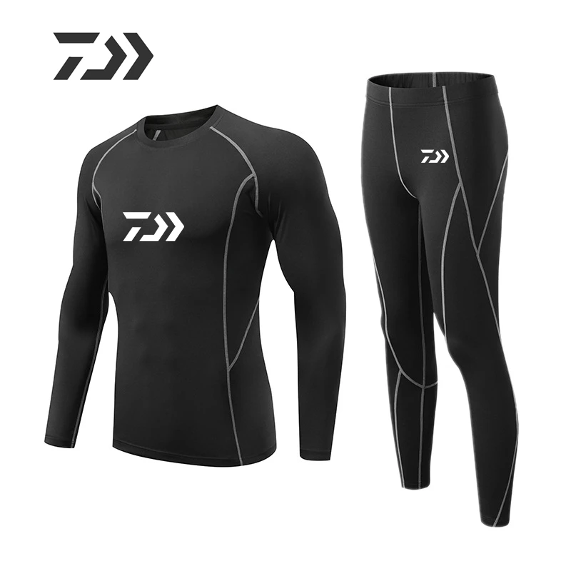 

2022 Daiwa Men Thin Section Underwear Sets Compression Sweat Quick Dry Thermo Underwear Men Fishing Clothing Sets