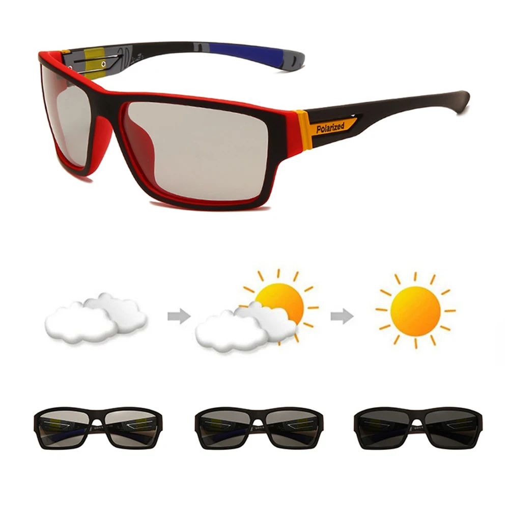 Photochromic Polarized Sports Sunglasses Men and Women Cycling Climbing Goggles Driving Sun Glasses UV400 Change Color Eyewear