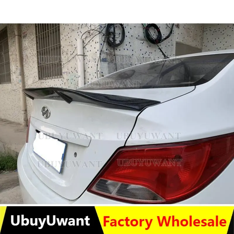 

Для Hyundai Verna Accent Высокое качество багажник хвост плавник 2011-2015 УГЛЕРОДНЫЙ спойлер крыло багажника губа багажника чехол для стайлинга автомобиля