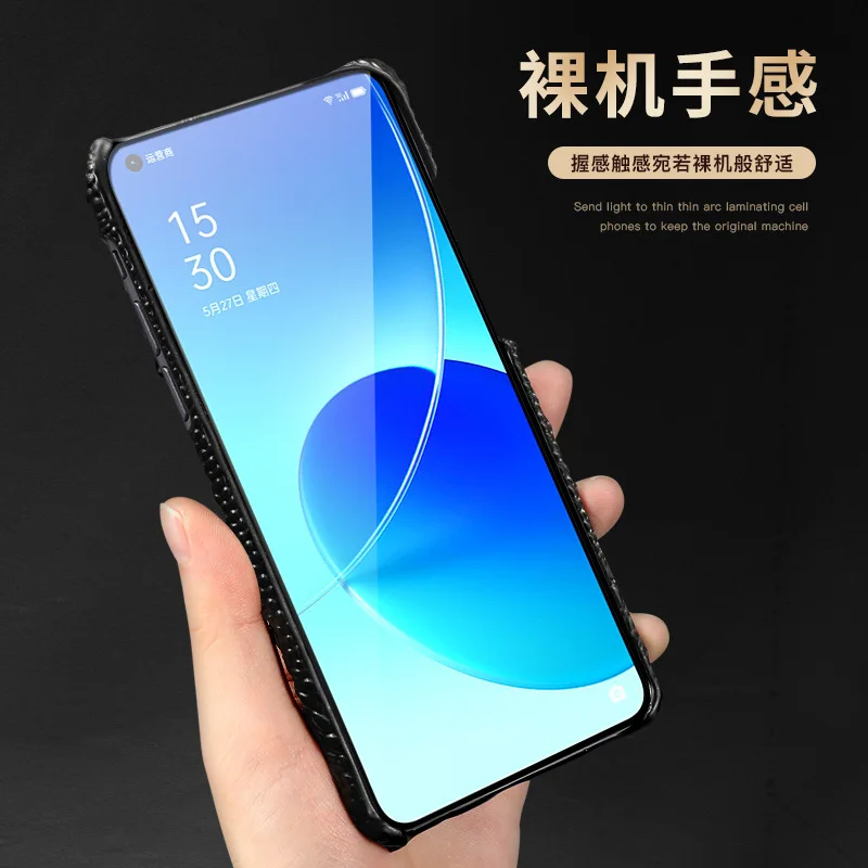 New Genuine Leather Luxury 3d Crocodile Head Phone Case For Oppo Reno 6 5 4 Pro Plus + Cover Bag Skin Pattern Protective Hard