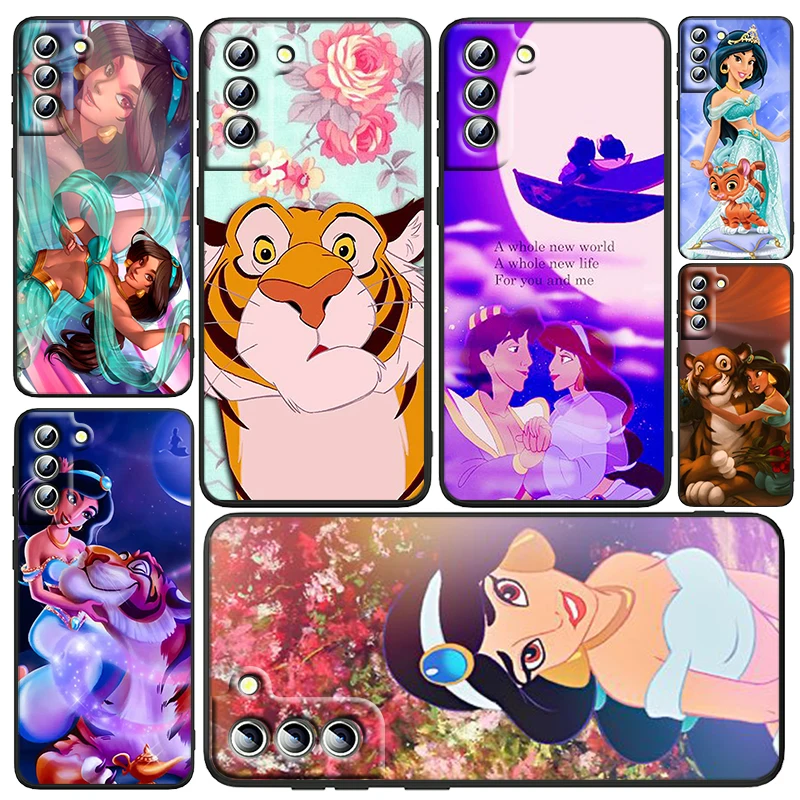 

Aladdin Princess Jasmine Phone Case For Samsung Galaxy S23 S22 S21 S20 FE Ultra Pro Lite S10 S10E S9 Plus 5G Black Funda