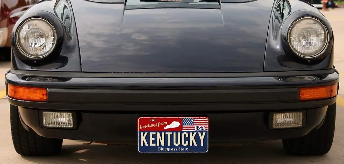 Amбухта номерного знака из Кентукки винтажный Ржавый металлический знак с