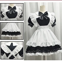 haya 2022 lolita japan womens black and white little devil lolita maid outfit everyday little cook cosplay cos suit