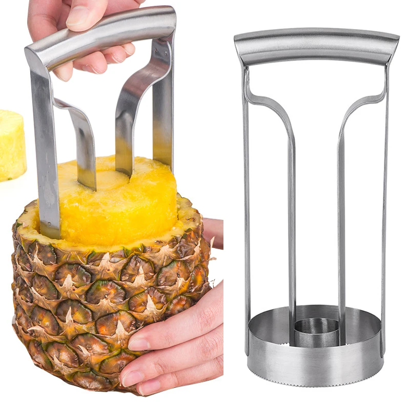 

1pc Pineapple Peeler Cutter Ananas Meat Extractor Cut Corer Remover Machine Stainless Steel Home Kitchen Knife Slicer Fruit Tool