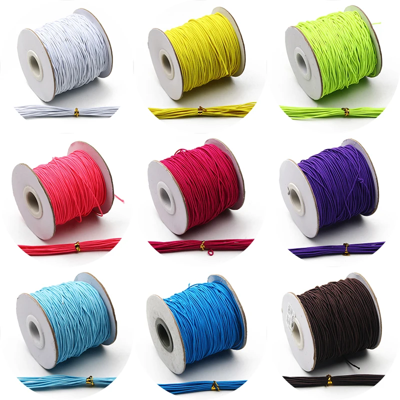 

10 м/шт. 1 мм цветные резиновые растягивающиеся нейлоновые бусины шнур эластичная нить для изготовления ювелирных изделий своими руками ожер...