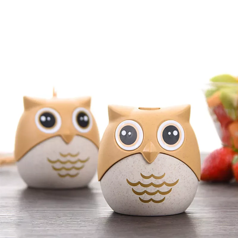 

2023New Home Table Decor Owl Shaped Toothpick Dispenser Eco-friendly Wheat Straw Cute Cartoon Toothpick Storage Box Toothpick ca