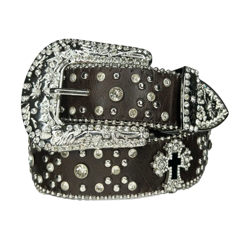 

Leathers Womens Belt Fashion Summer Rhinestones Belt Decorative Jeans Dress Belt