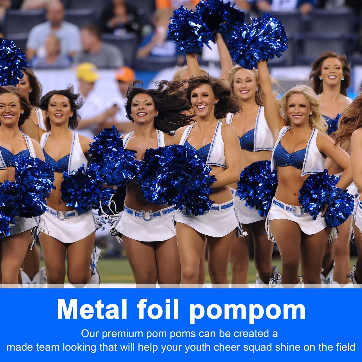 24 шт. помпоны для черлидинга из металлической фольги с пластиковой ручкой