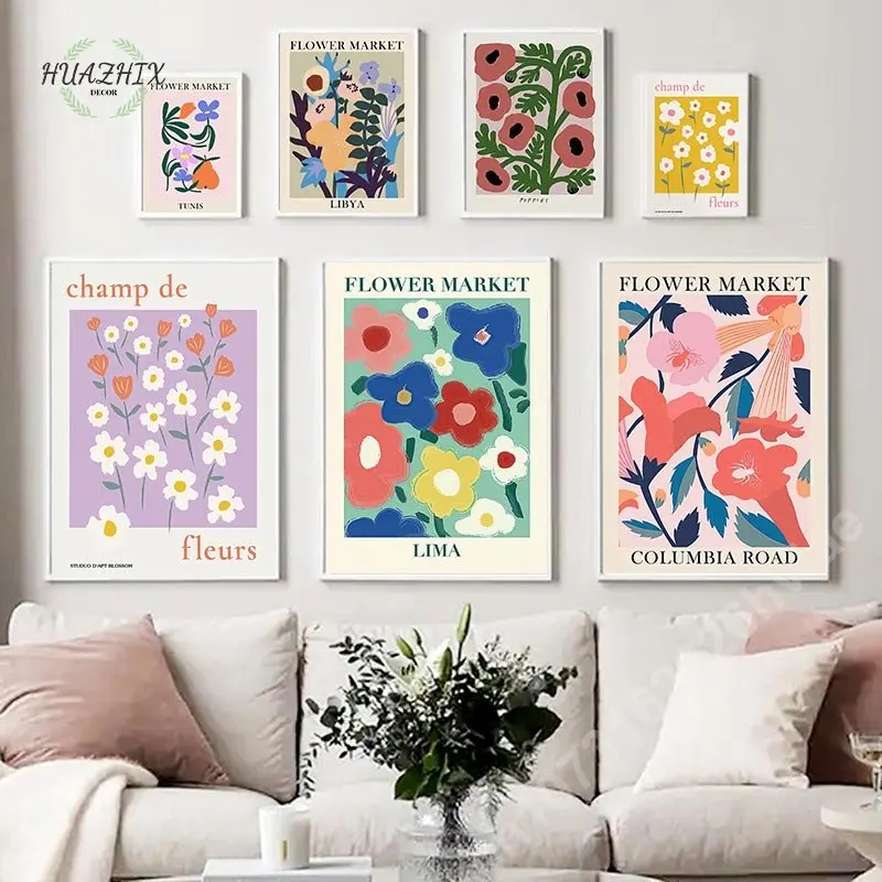 

Abstract Flower Canvas Painting Market Matisse Japan Wall Art Colorful Floral Posters Prints For Living Room Decor Pictures
