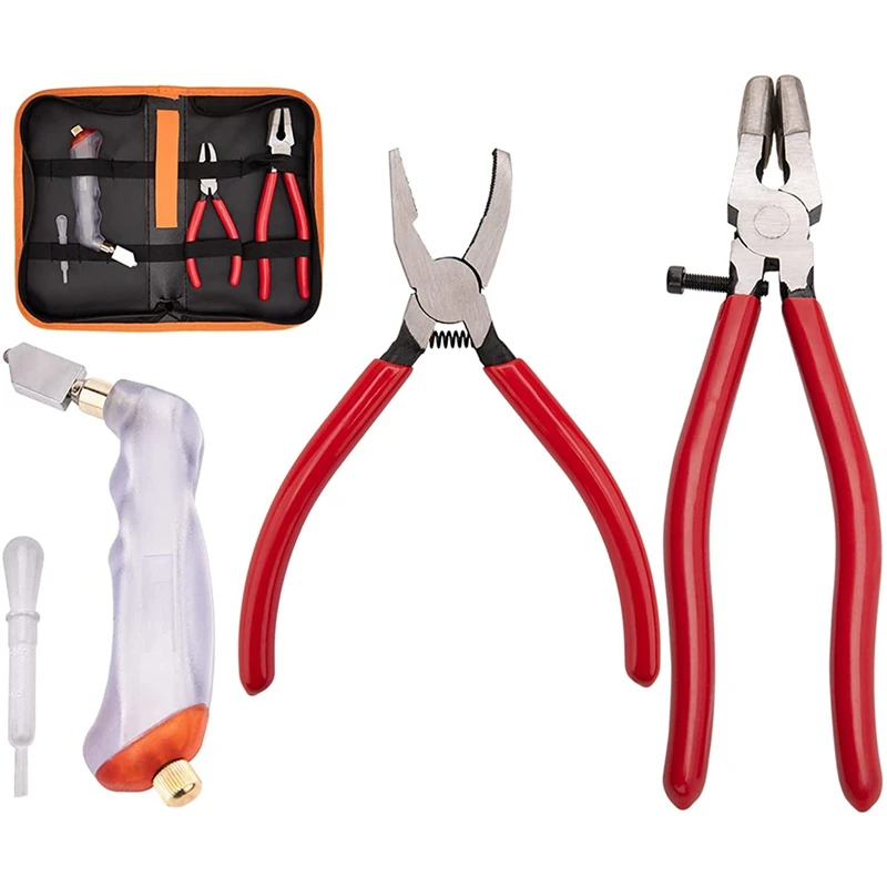 

3Pcs Glass Running Pliers And Breaker,Stained Glass Cutting Tool Kit For Key Fob Hardware Install And Stained Glass Work