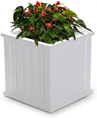 

Cape Cod 20x20 Square Polyethylene Planter, 20" x 20", White Garden pots & planters Plant pots Seedling lables plastic Planting