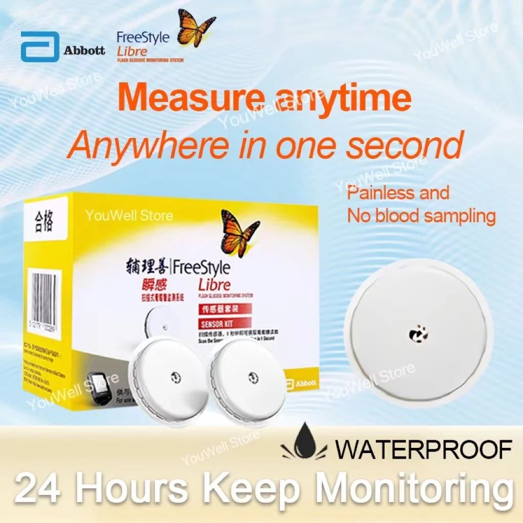 Abbott Freestyle Libre 24h Real Time Monitoring Blood Glucose Meter Tester Sensor Scanner Finger-Free Sugar Testing Tester