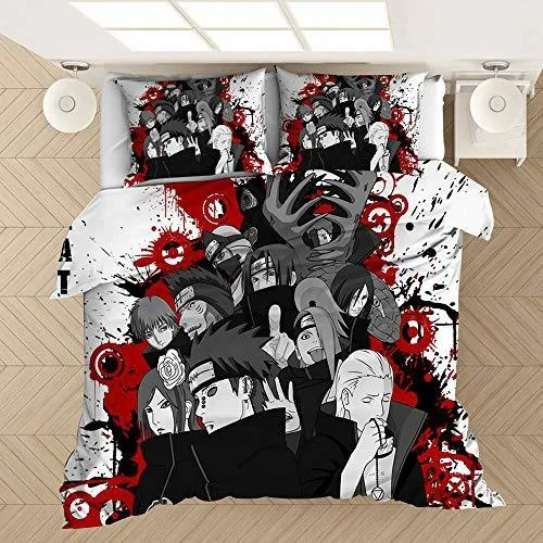 

Popular NARUTO Bedding 3 Sets Of Household Naruto Home Textile Bedding Quilt Cover Pillowcase Twin Bedding Set Bedroom Set Sheet