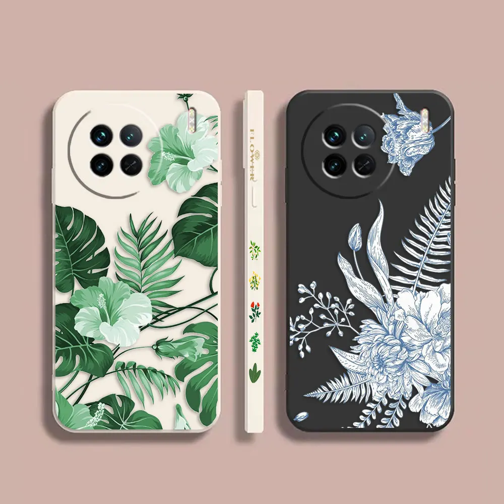 

Винтажный декоративный ретро-чехол с листьями для VIVO X21I X21S X23 X27 X30 X50 X60 X70 X80 X90 PRO PLUS