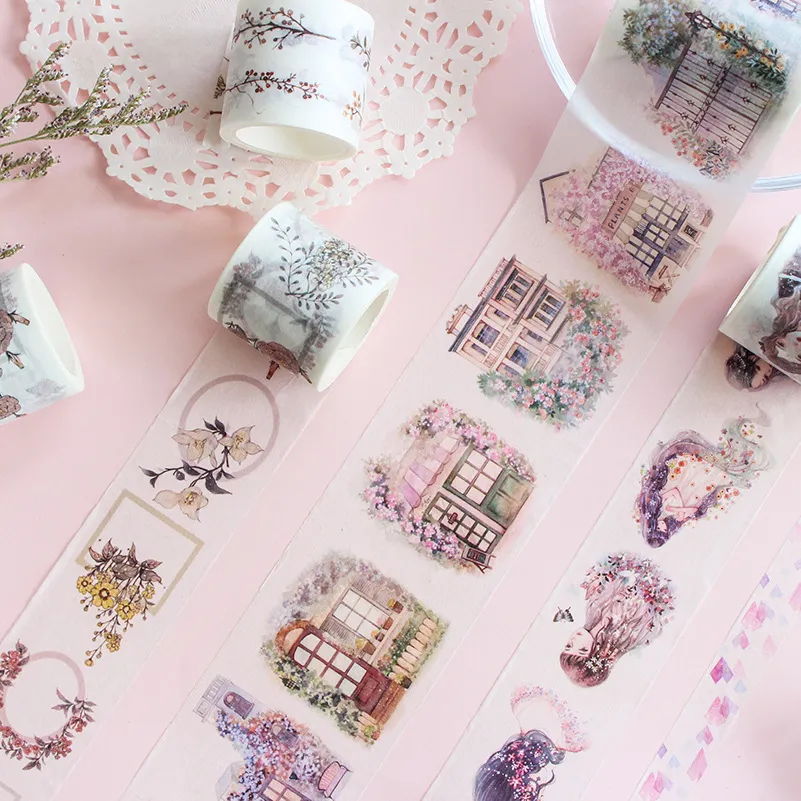 12 Designs Washi Tape Flowers/ Windows/ Girls Japanese Masking Paper Tape Journal Decorative Adhesive DIY Stickers Label Gifts