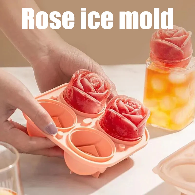 

Силиконовая форма для льда Tingke в виде цветка розы, форма для льда, многоразовая форма для льда, форма для льда в пищевом стиле «сделай сам», ф...