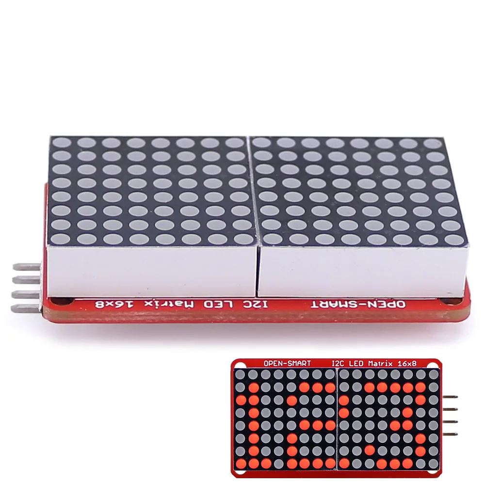 Светодиодная матрица с 4 контаксветодиодный 16x8 I2C 0 8 дюйма для Arduino