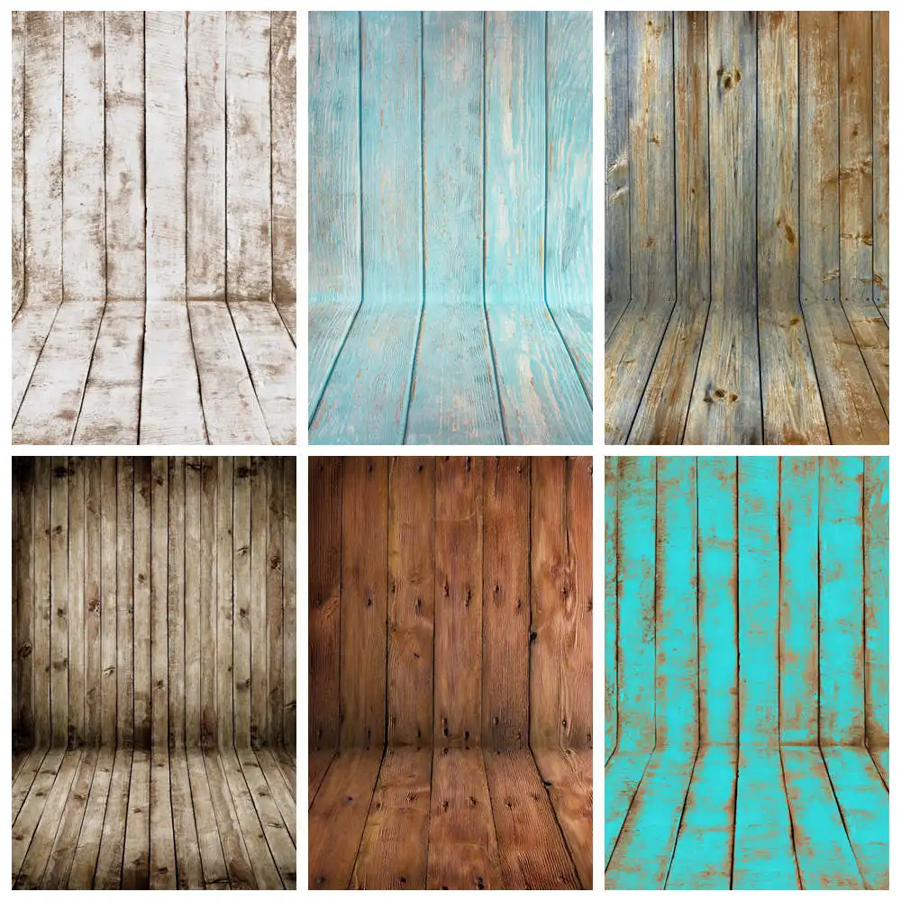 

Grunge Wooden Board Photography Backdrop Stand Custom Retro Plank Wall Floor Birthday Wedding Home Party Studio Photo Background