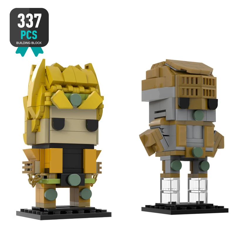 

Moc Anime Brickheadz Hero Bizarre Adventured All Might Midoriya Izuku Jotaroal Platinum Star Building Block Model Kids Toy Gifts