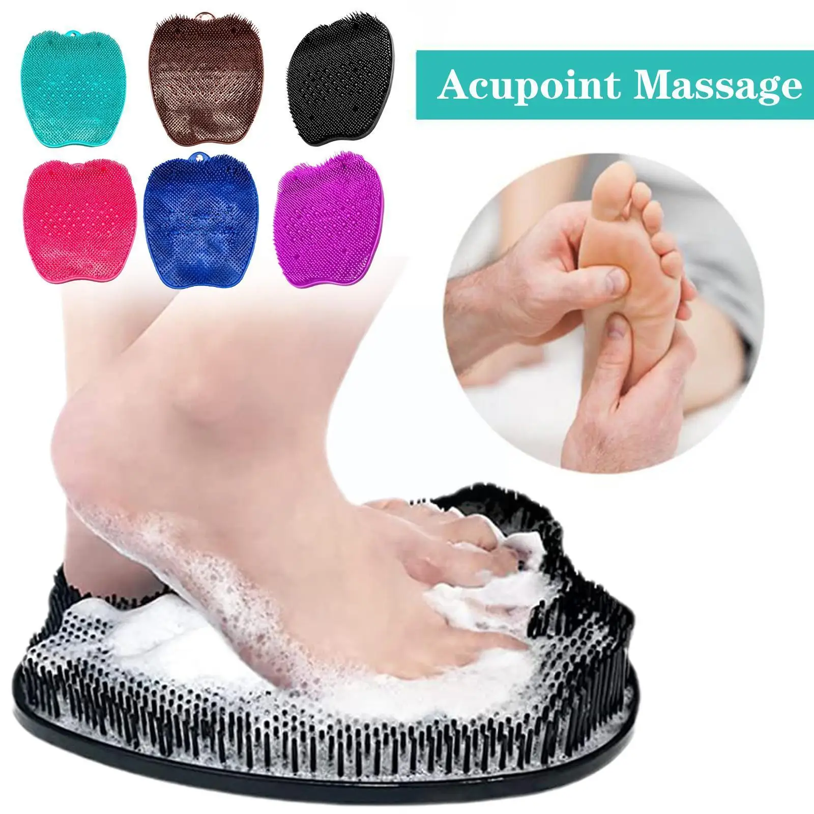 Shower Foot Massager Scrubber Mat Foot Massage Cushion Exfoliating Brush Peeling Scrubbing Foot Foot Brush Portable Calluse V6R6