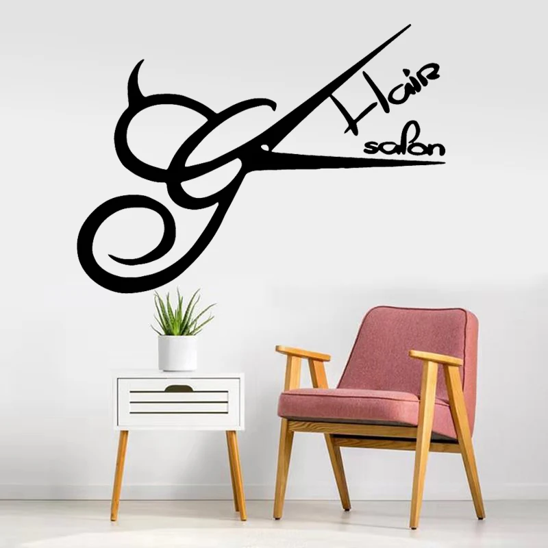 

Barber Scissors Wall Stickers Barber Shop Decor Vinyl Decals Barber Tools Logo Hair Salon Art Wall Stickers Self Adhesive Murals