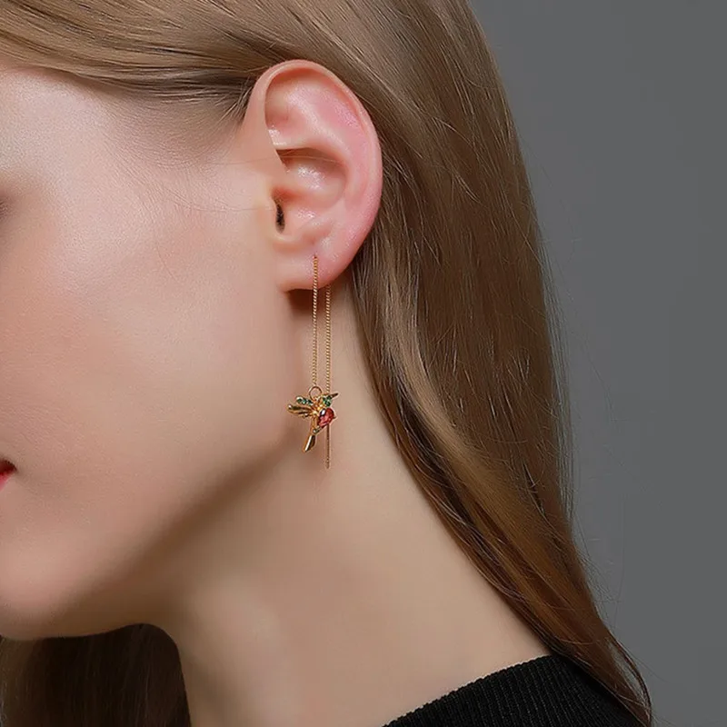 

Unique Long Drop Little Bird Drop Long Hanging Earrings For Women Elegant Girl Tassel Earring Stylish Jewelry Personality Gift