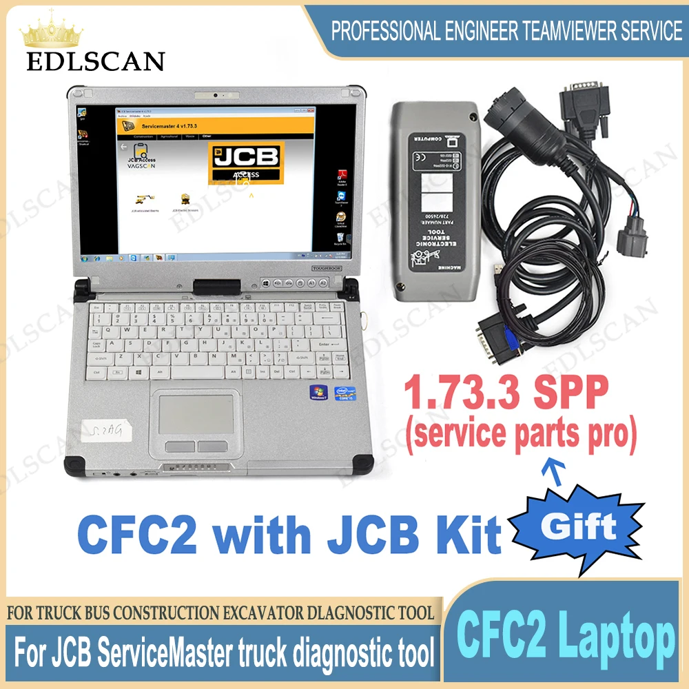 

CF C2 Laptop V1.73.3 Construction equipment For JCB diagnostic Service Master For Excavator truck Diagnostic Scanner