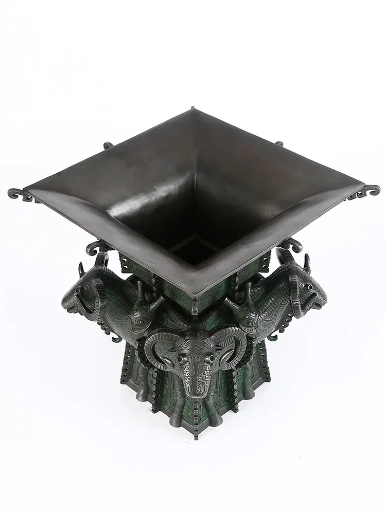 Медный Siyang квадратный zun орнамент