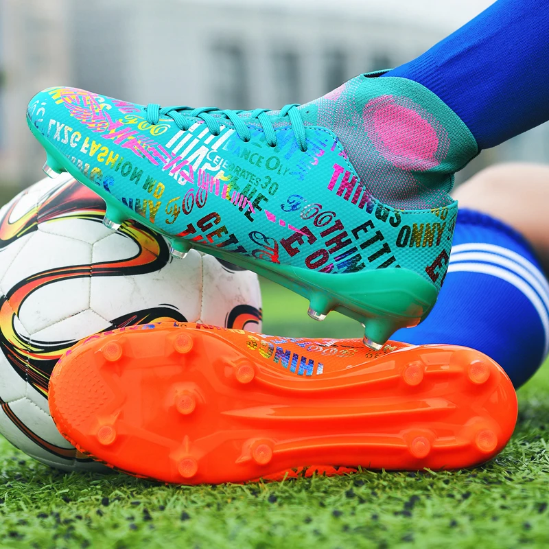 SENAGE Professional Soccer Shoes Teenager Adult High-Top FG Ankle Football Boots Lightweight Breathable Soccer Cleats Size 33-46