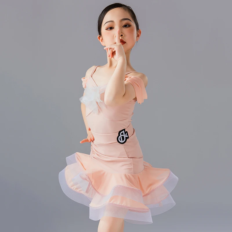 Детская летняя одежда для латиноамериканских танцев тренировок ча-румбы