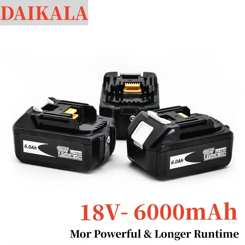 

DAIKALA Tool Battery Original 18V 6.0Ah Lithium-ion Rechargeable Power Tool Battery, Replacing LXT BL1860B BL1860 BL1850