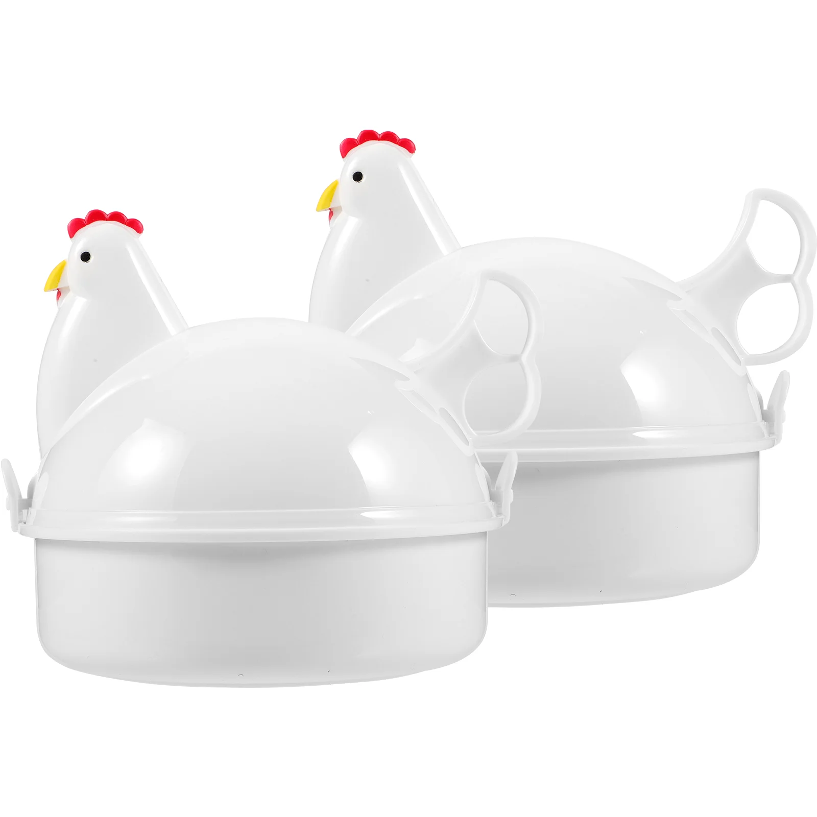 

2 Pcs Egg Steamer Convenient Plastic Cooker Baby Food Container Household Microwave Containers Reusable Maker Boiler