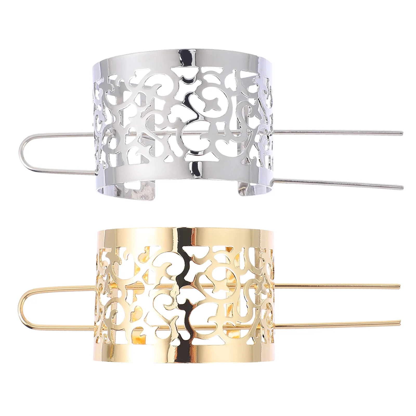 

Hair Bun Stick Hollow Cuff Vintage Fork Holder Hairpin Cage Round Topmetal Slide Pin Women Chineselong Sticks U Ponytail Cuffs