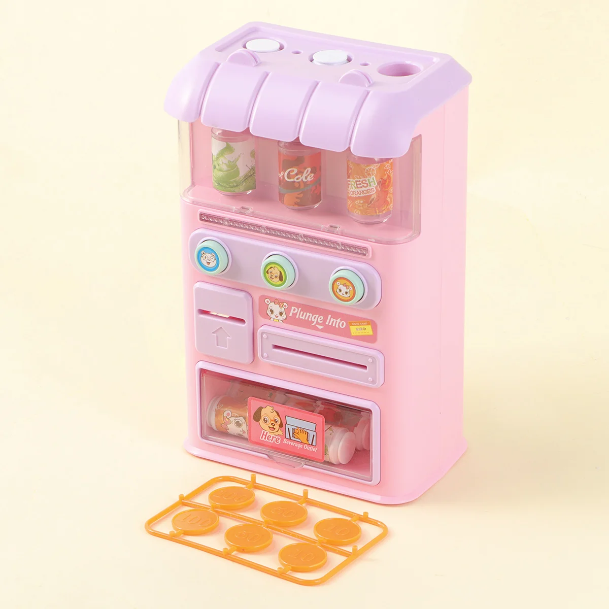 

1 Set of Mini Vending Machine Funny Portable Delicate with Sound Effect Beverage Vending Machine for Children