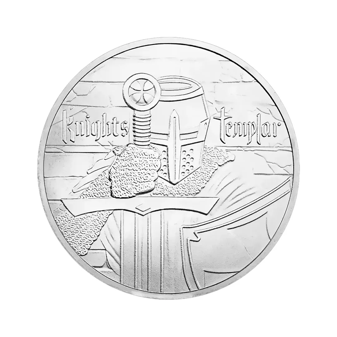 

Посеребренная сувенирная монета «Рыцарь тамплиеры»